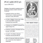 Pocahontas Bellwork Puzzle Worksheet Student Handouts