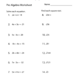 Pre Algebra Practice Worksheet Worksheets Worksheets