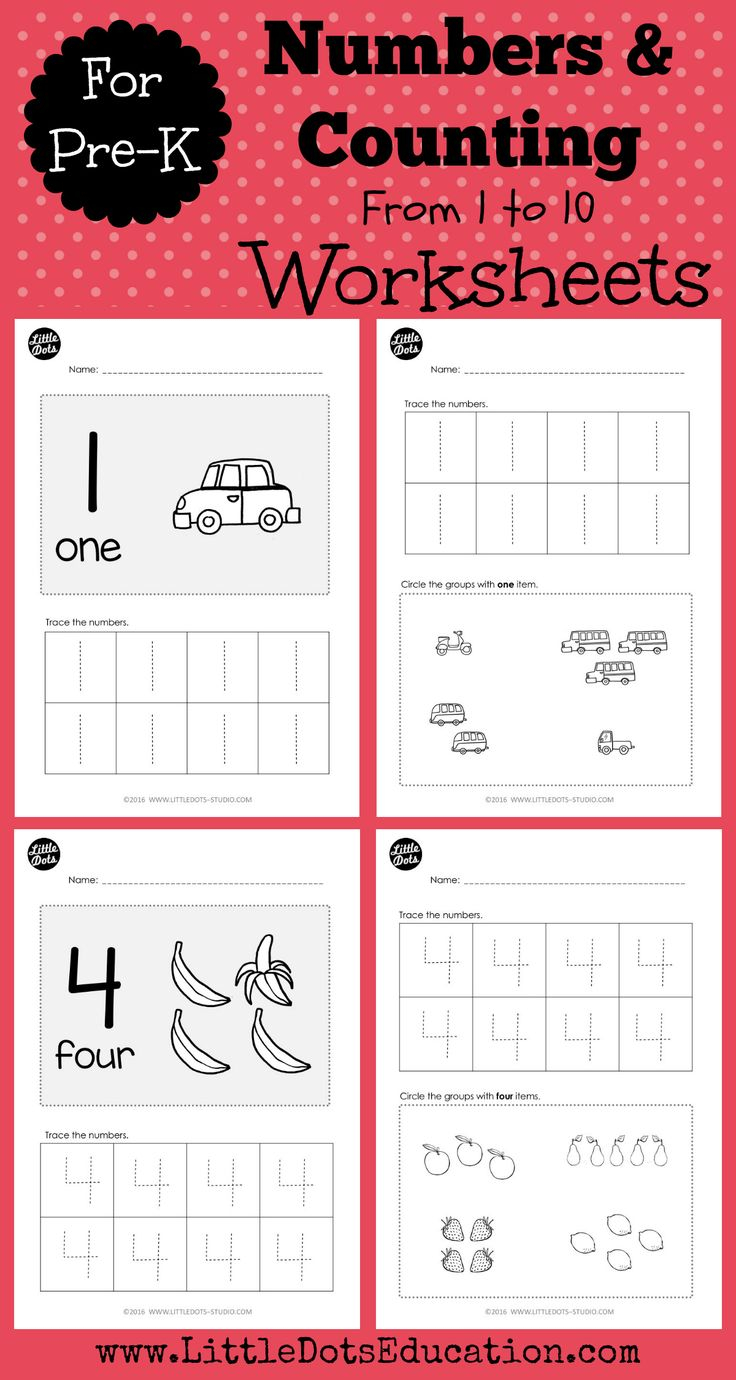 Pre K Numbers 1 To 10 Worksheets And Activities Counting