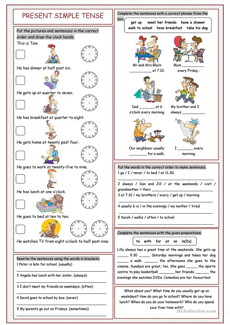 Present Simple Tense Worksheet Free ESL Printable 