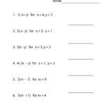 Print The Free Variables Pre Algebra Worksheet Printable