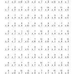 Printable Multiplication Sheets 100 Problems