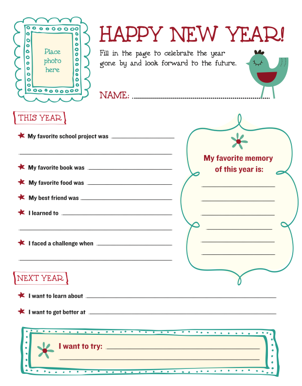 Printable New Year s Resolution Template Scholastic 