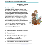 Reading Comprehension For Grade 1 With Questions Pdf