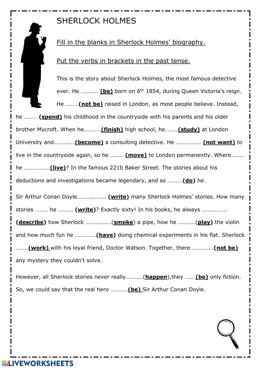 Sherlock Holmes Worksheet