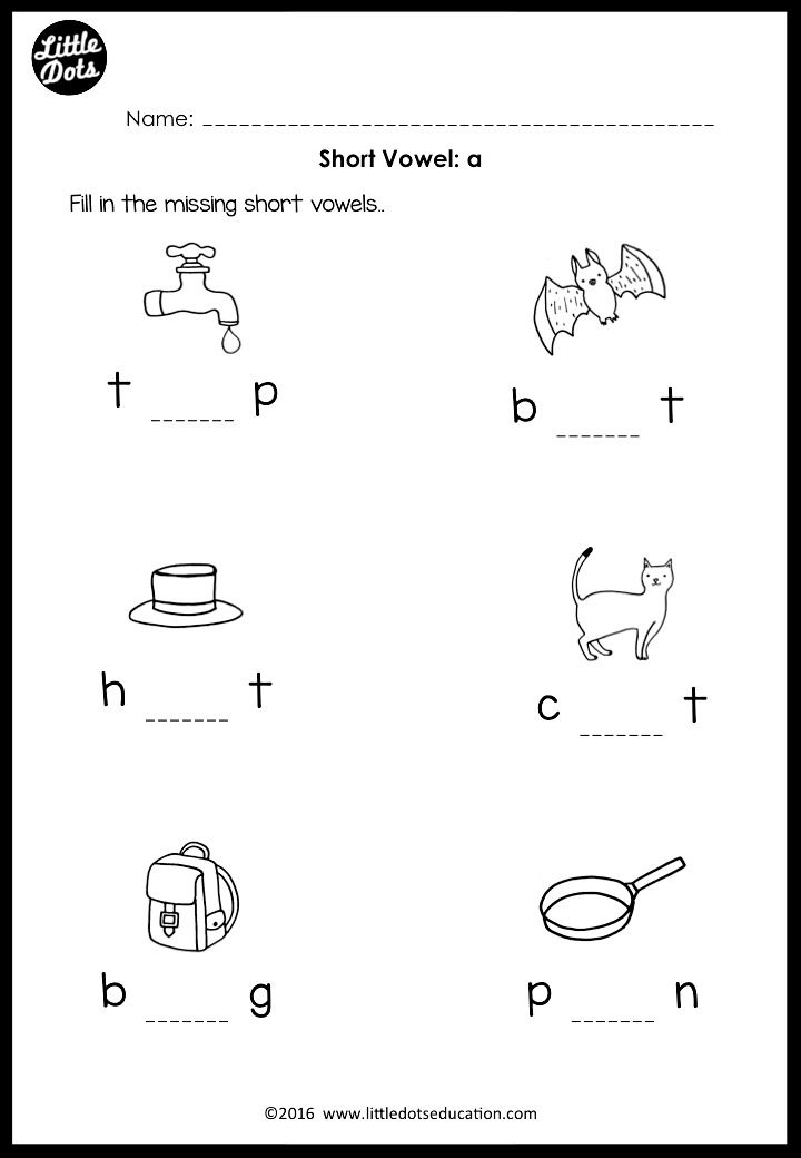 Short Vowels Middle Sounds Worksheets And Activities 