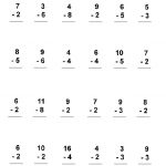 Simple Subtraction Worksheets 1st Grade First Grade Math