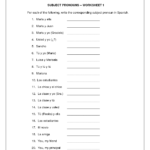 Spanish 1 Worksheets For High School Pdf Worksheets Free
