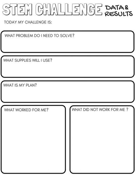 STEM Worksheets FREE Printables Stem Elementary Stem