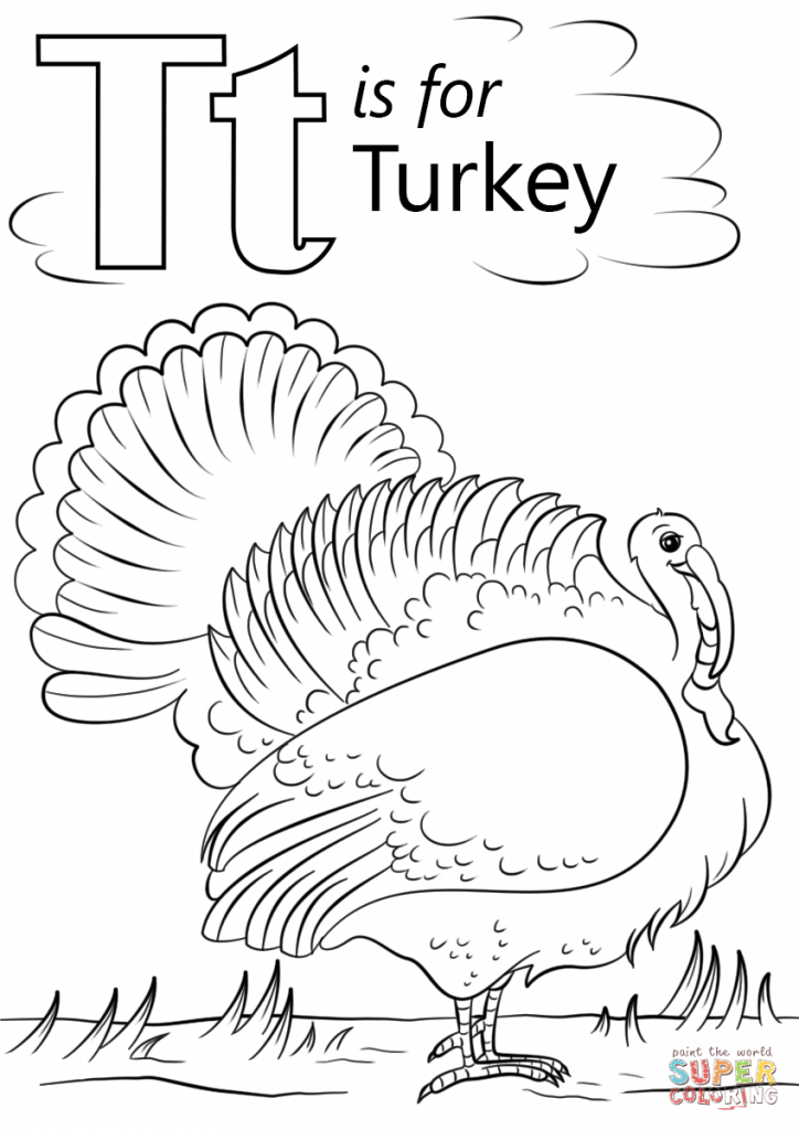 T Is For Turkey Coloring Page Free Printable Coloring Pages