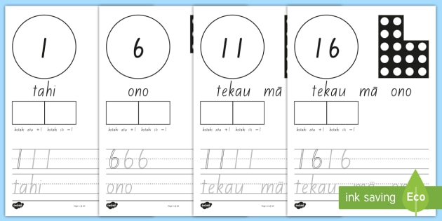 Te Reo M ori Numbers To 20 Writing Activity Sheets