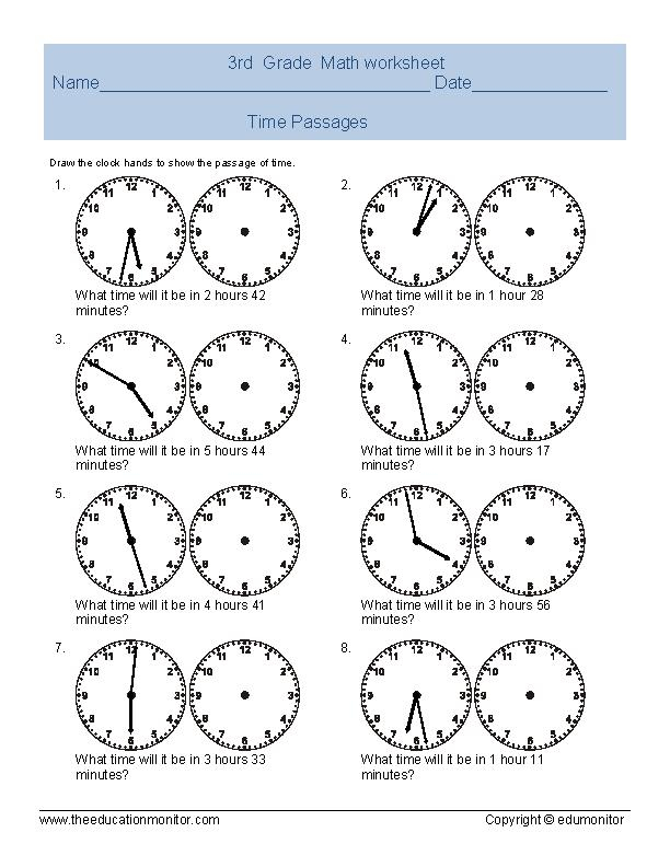 Telling Time Worksheet For Third Grade Archives EduMonitor