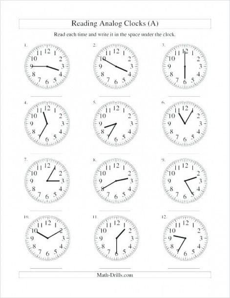 Telling Time Worksheets 2nd Grade Printable Time 