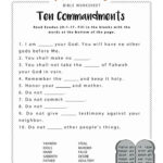Ten Commandments Worksheet Printable Bible Activities