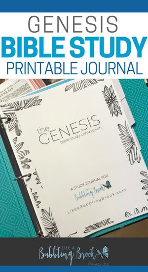 The GENESIS Bible Study Companion Printable Journal 