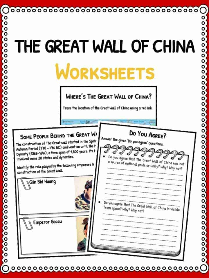 The Great Wall Of China Facts Worksheets Timeline For Kids