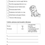 The Lion And The Mouse Fable Worksheets 99Worksheets