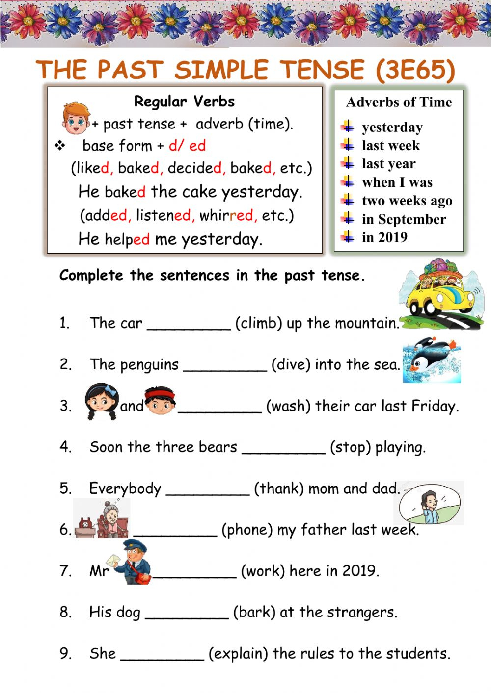 The Past Simple Tense Interactive Worksheet
