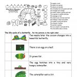 The Very Hungry Caterpillar Comprehension Worksheet