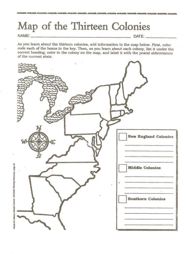 Thirteen Colonies Worksheets Samples