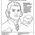 Thomas Jefferson Presidents Day Worksheet Coloring Sheets