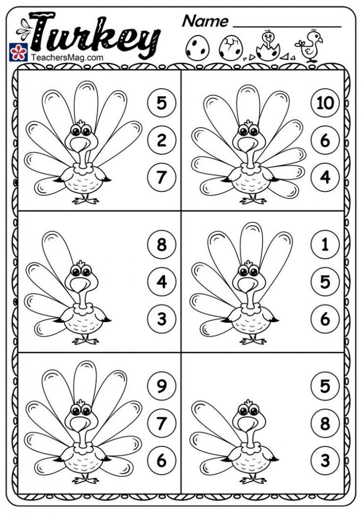 Turkey Counting Worksheets TeachersMag Counting