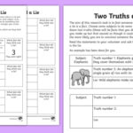 Two Truths And A Lie Worksheet Worksheet Teacher Made