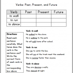 Verbs Past Present Future Five Free Printable ELA