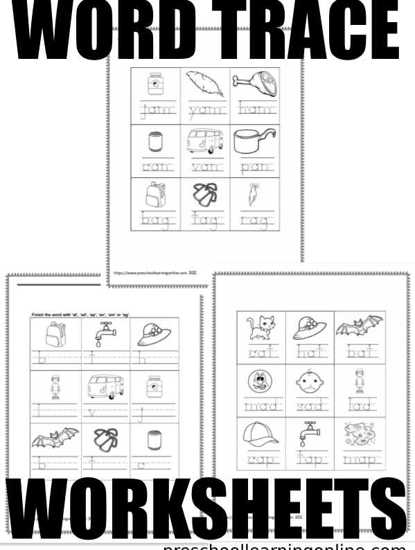 Word Tracing Worksheets Preschool Learning Online