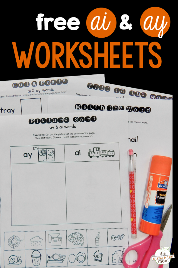 Worksheets For Ai Ay Words The Measured Mom