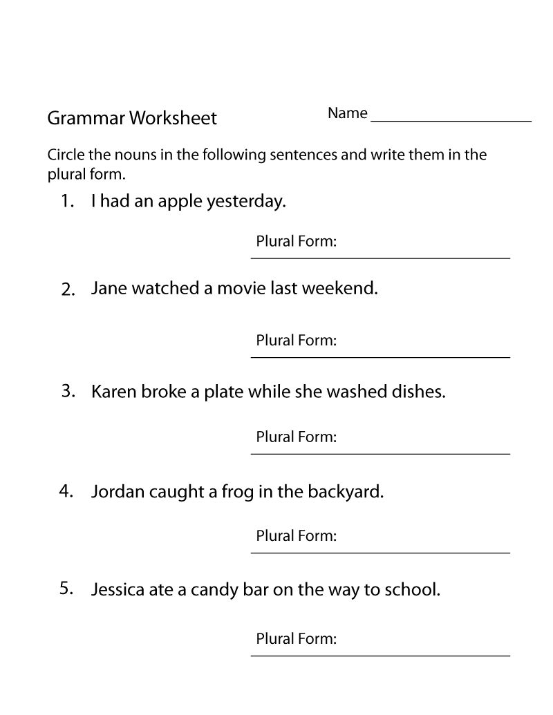 Year 4 English Worksheets Free Printable Grammar 