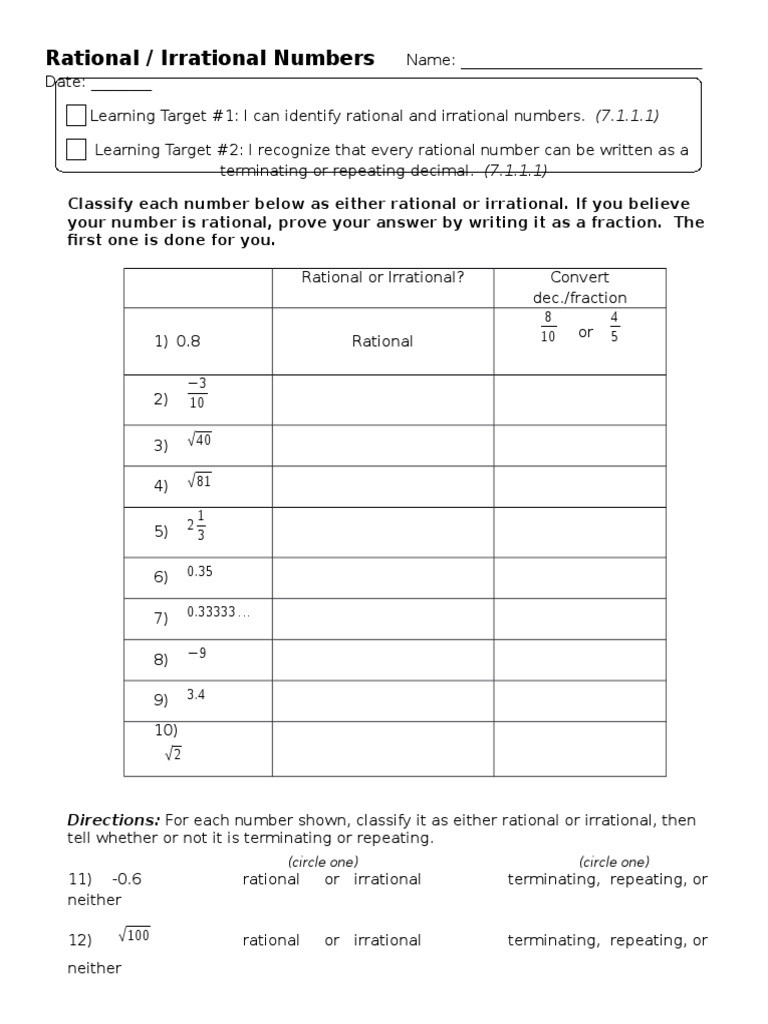 20 Classifying Numbers Worksheet Answers Worksheet From Home