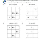 20 Magic Square 3x3 Worksheet Math Magic Squares Addition