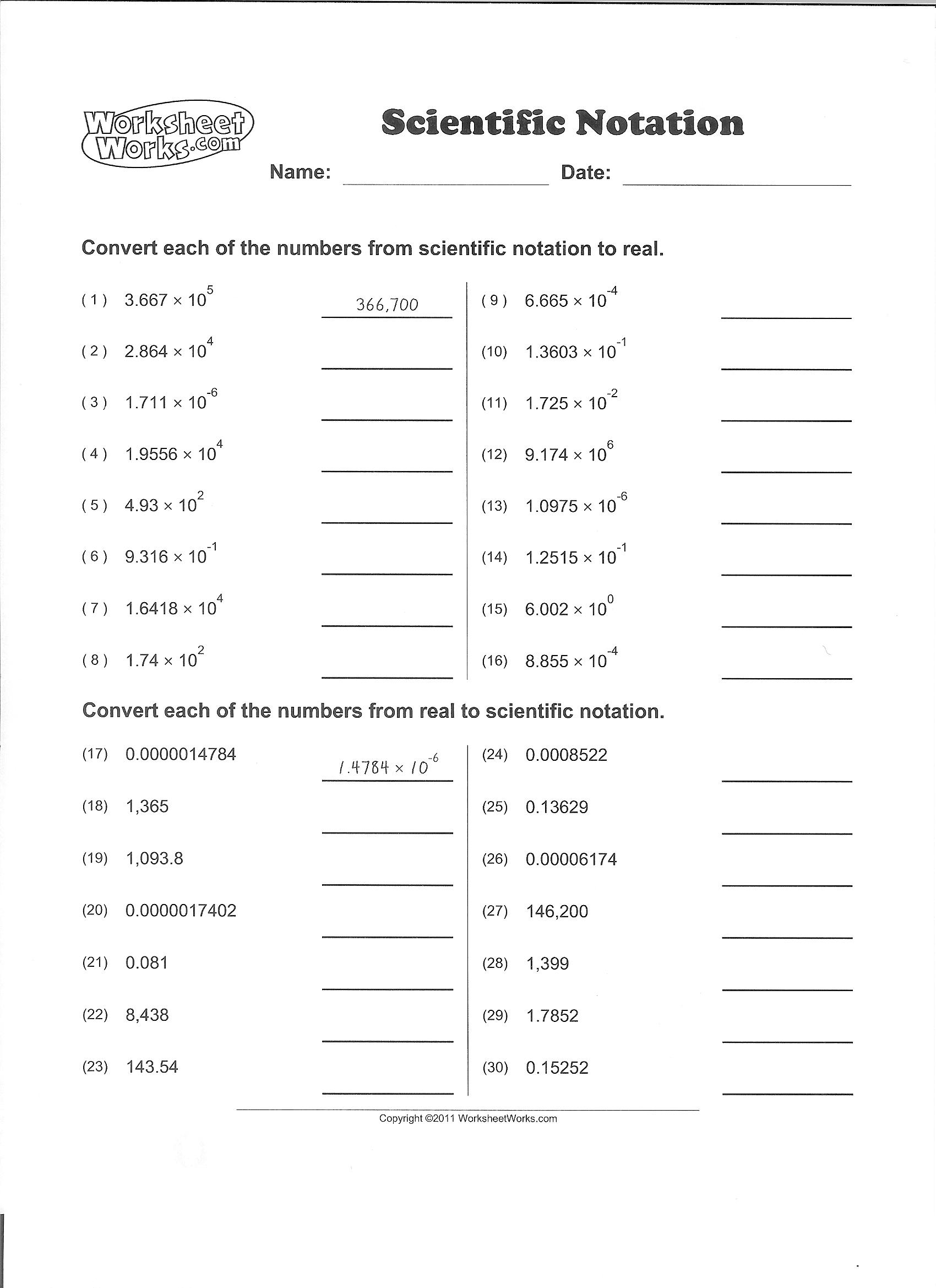 29 Practice With Scientific Notation Worksheet Free 