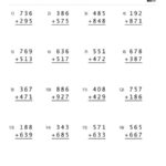 3 Digit Addition Worksheet With Regrouping Set 2