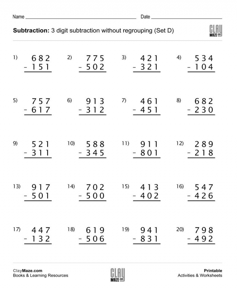 3 Digit Addition Worksheets Free Math Worksheets Printable