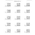 4 Digit Addition Without Regrouping Worksheets Math