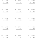 4 Digit By 2 Digit Multiplication Worksheets
