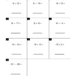 Adding Positive And Negative Numbers Benchmark Worksheet