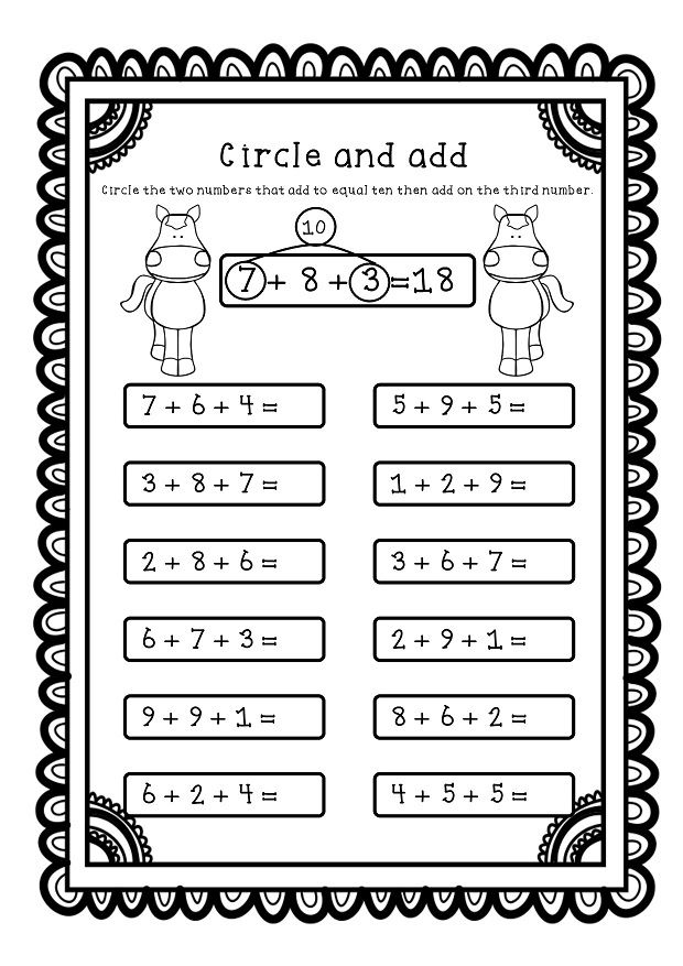 Adding Three Numbers Add 3 Numbers Worksheets 