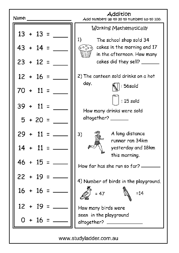 Adding Two Digit Numbers Studyladder Interactive