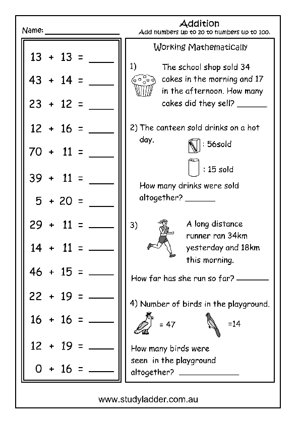 Adding Two Digit Numbers Studyladder Interactive 