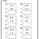 Adding Two Two Digit Numbers Without Regrouping Worksheet