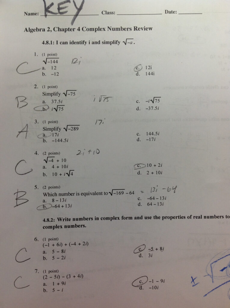 Algebra 2 Mrs Cousineau s Classes