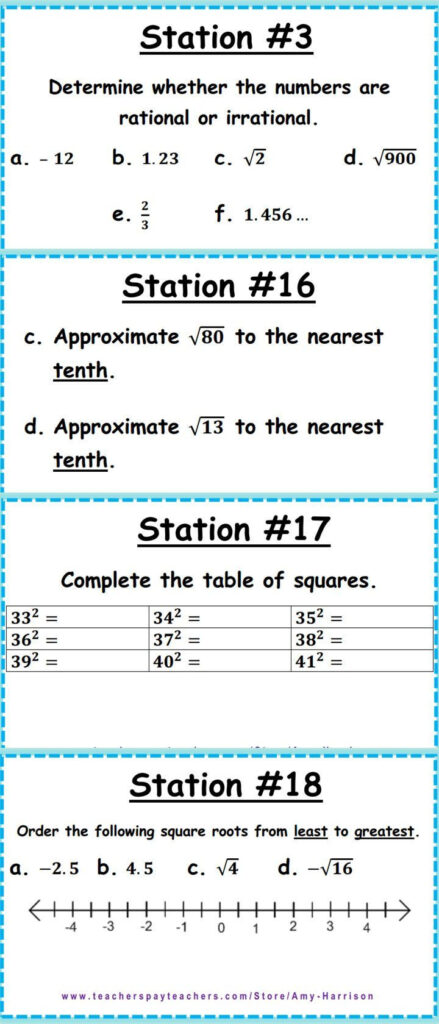 Approximating Irrational Numbers Worksheet Worksheet For 