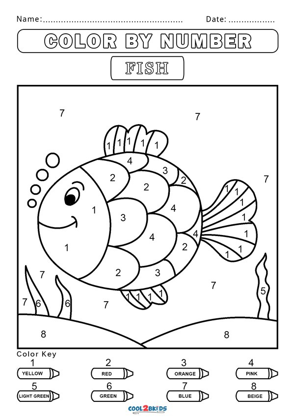 Color By Number Fish Worksheets 99Worksheets