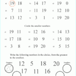 Compare Numbers Up To 20 Grade 1 Math Worksheet For Math