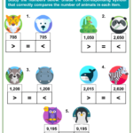 Comparing Multi Digit Numbers 4th Grade Math Worksheets