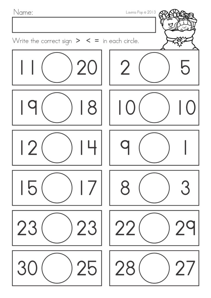 Comparing Numbers Worksheets To Print Comparing Numbers 