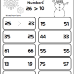 Comparing Two Digit Numbers Winter Worksheet Made By